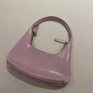Marge Sherwood Hobo Mini Bag Light Pink Crinkled Patent Leather